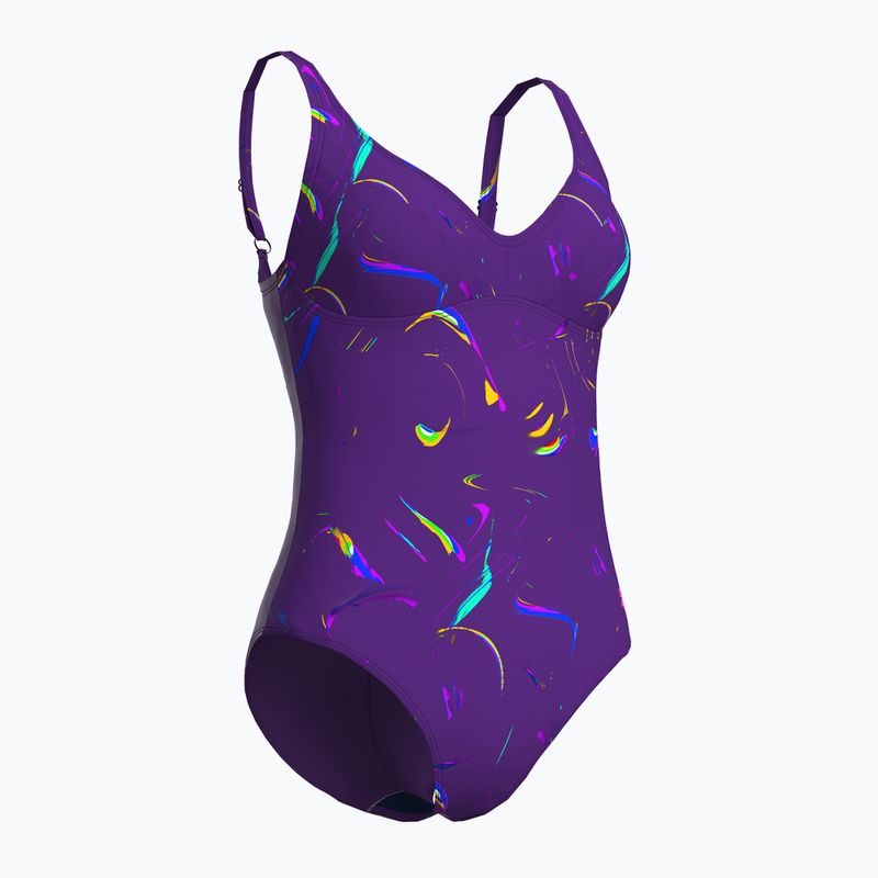 Dámske jednodielne plavky arena Abyss U Back multi plum/plum 3
