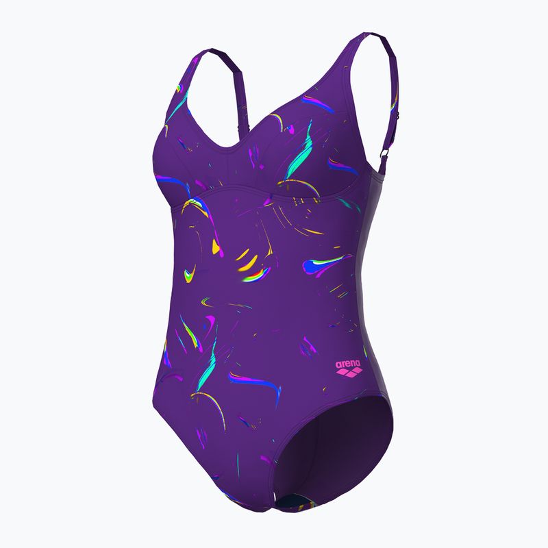 Dámske jednodielne plavky arena Abyss U Back multi plum/plum 4