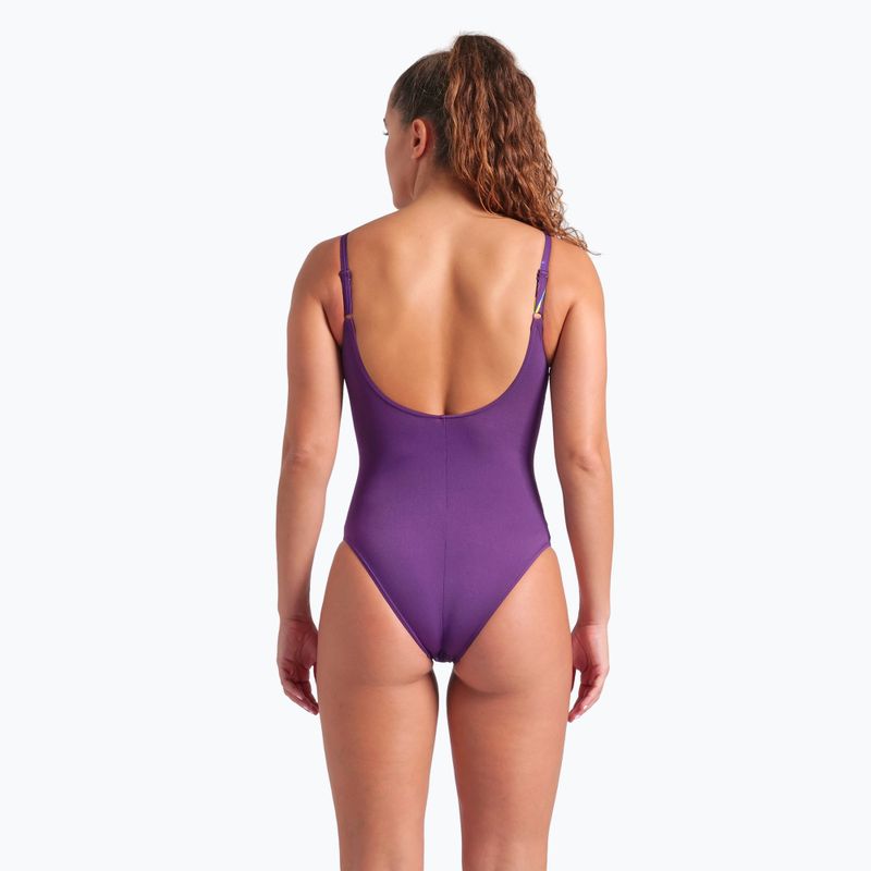 Dámske jednodielne plavky arena Abyss U Back multi plum/plum 7