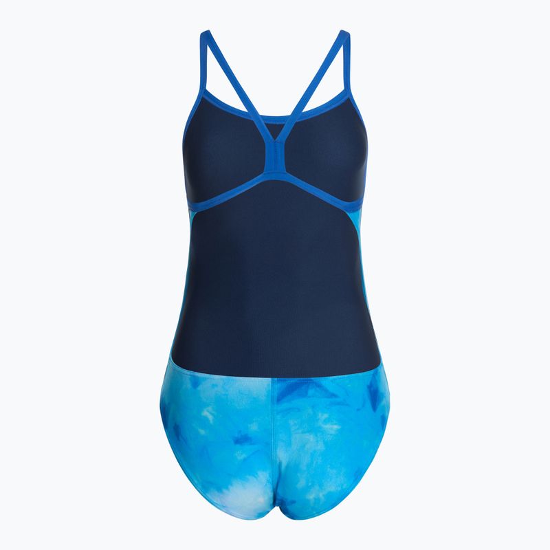 Dámske jednodielne plavky arena Tie-Dye Challenge Back Allover blue multi/royal 3