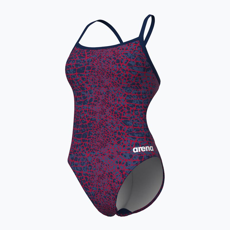 Dámske jednodielne plavky arena Snake Skin Challenge navy/team redwhiteblue 4