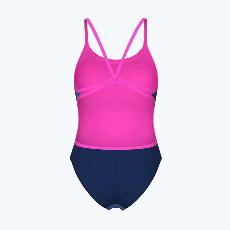 Dámske jednodielne plavky arena Arch Lace Back multi blue/navy/shocking pink 2