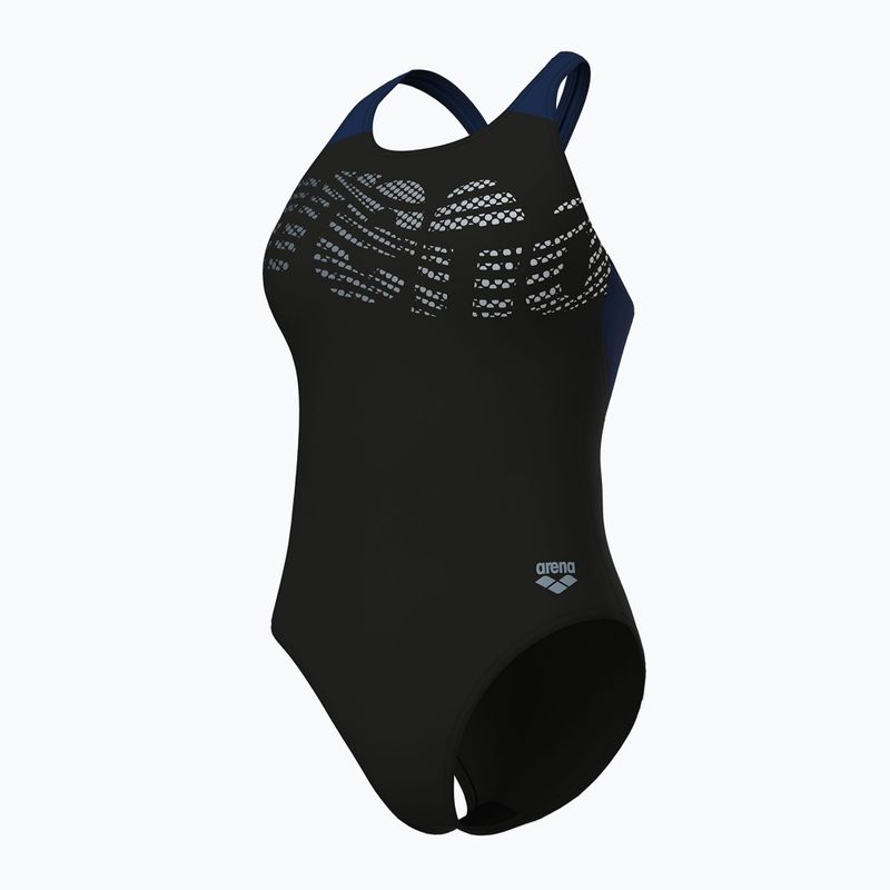 Dámske jednodielne plavky arena Flowing V Back black/navy 4