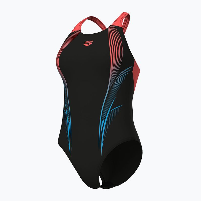 Dámske jednodielne plavky arena Blast V Back black/calypso coral 4