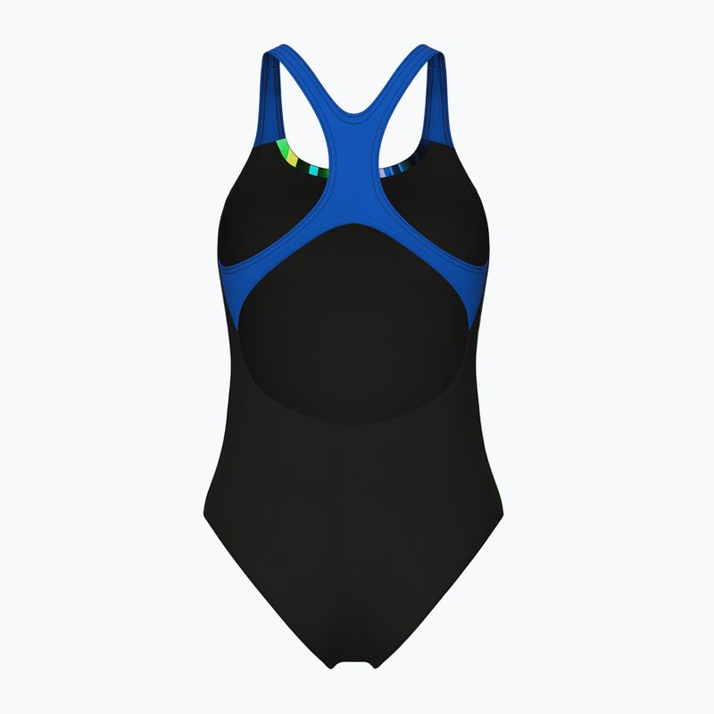 Dámske jednodielne plavky arena Bloom Swim Pro Back Lb multi black/black/blue china 2