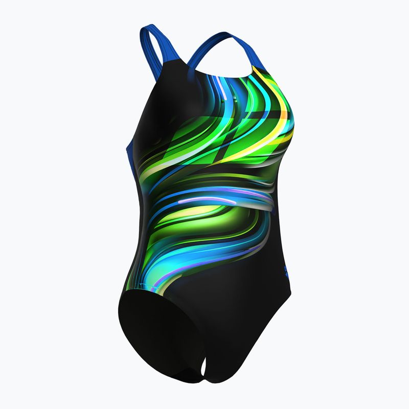 Dámske jednodielne plavky arena Bloom Swim Pro Back Lb multi black/black/blue china 3