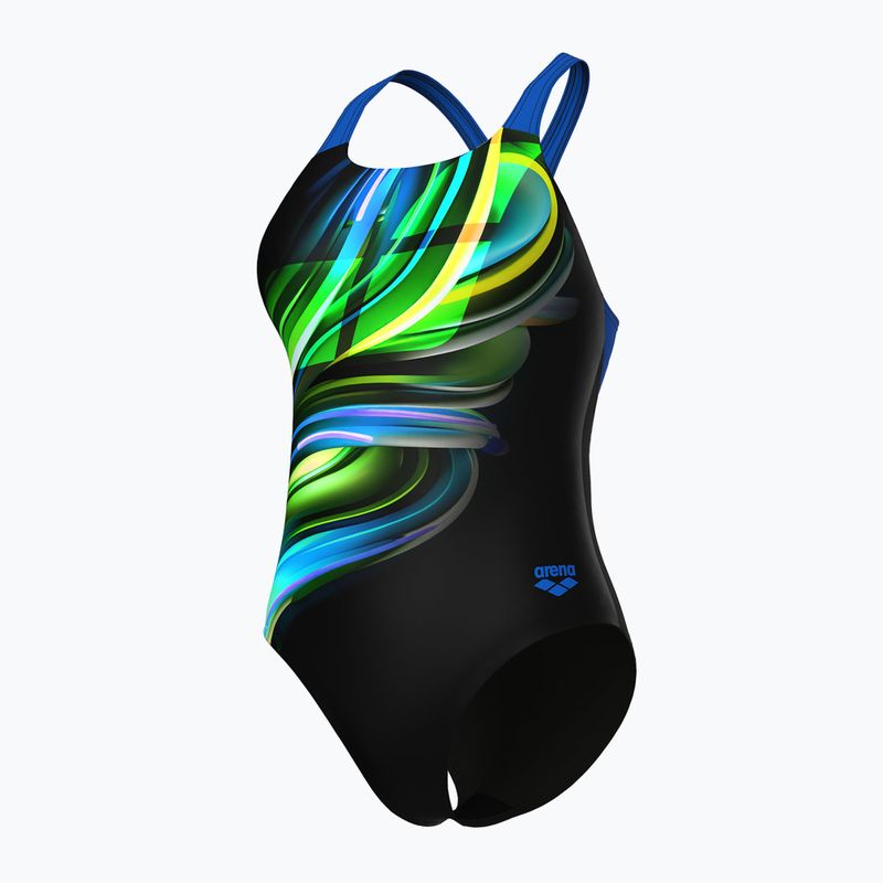 Dámske jednodielne plavky arena Bloom Swim Pro Back Lb multi black/black/blue china 4