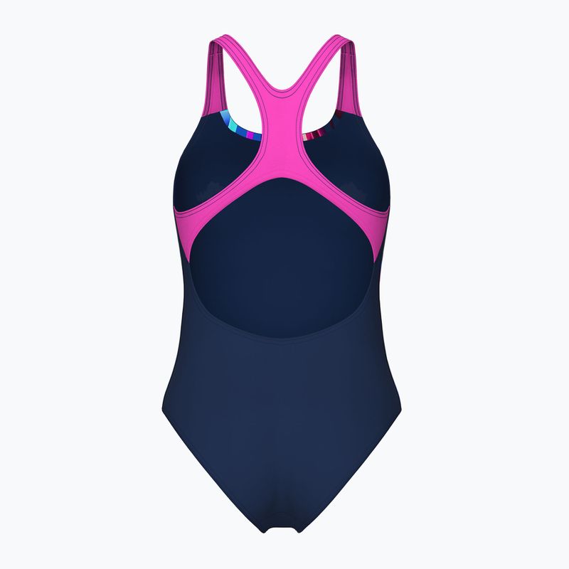 Dámske jednodielne plavky arena Bloom Swim Pro Back Lb multi navy/navy/shocking pink 2