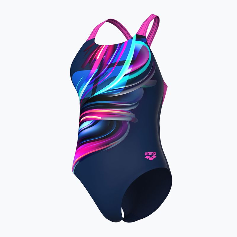 Dámske jednodielne plavky arena Bloom Swim Pro Back Lb multi navy/navy/shocking pink 4