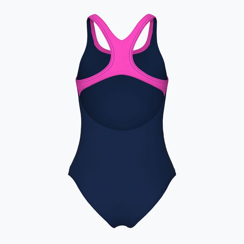 Dámske jednodielne plavky arena Logo Swim Pro navy/shocking pink 2