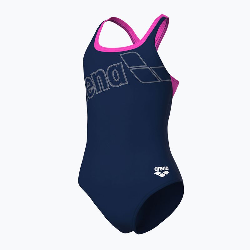 Dámske jednodielne plavky arena Logo Swim Pro navy/shocking pink 4