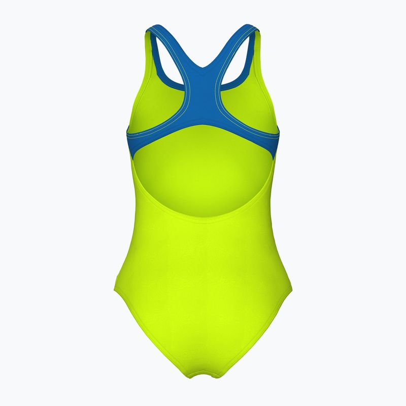 Dámske jednodielne plavky arena Logo Swim Pro artic lime/blue china 2