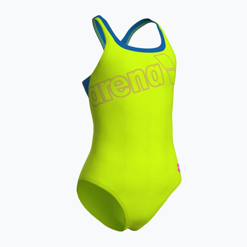 Dámske jednodielne plavky arena Logo Swim Pro artic lime/blue china 3