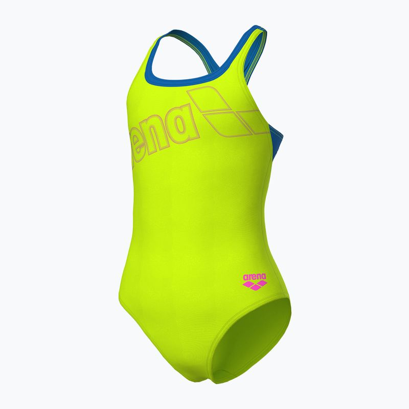 Dámske jednodielne plavky arena Logo Swim Pro artic lime/blue china 4