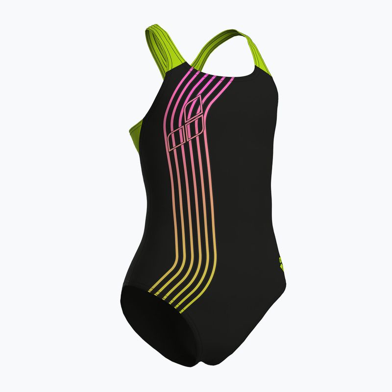 Detské jednodielne plavky arena Sound Track Swim Pro Back black/artic lime 3