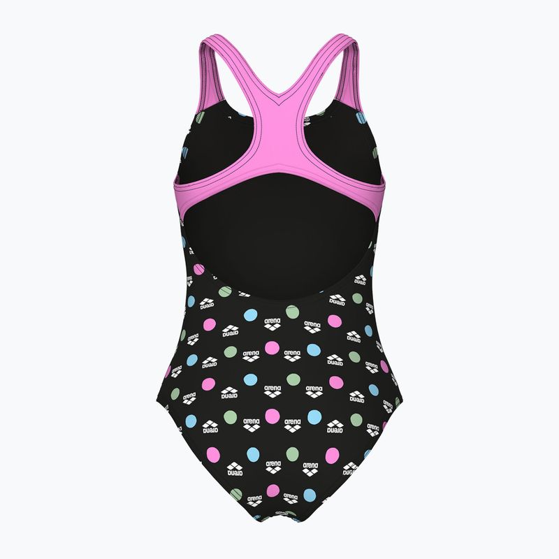Detské jednodielne plavky arena Multiple Dot Swim Pro Back multi black/orchid 2
