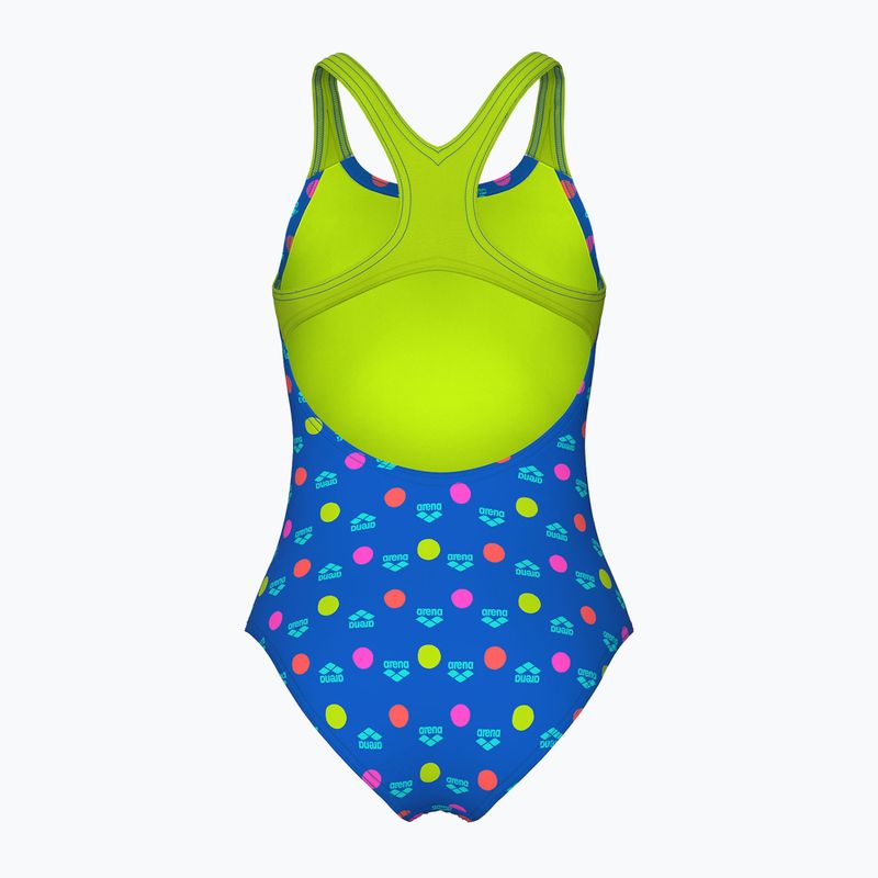 Detské jednodielne plavky arena Multiple Dot Swim Pro Back multi blue/artic lime 2