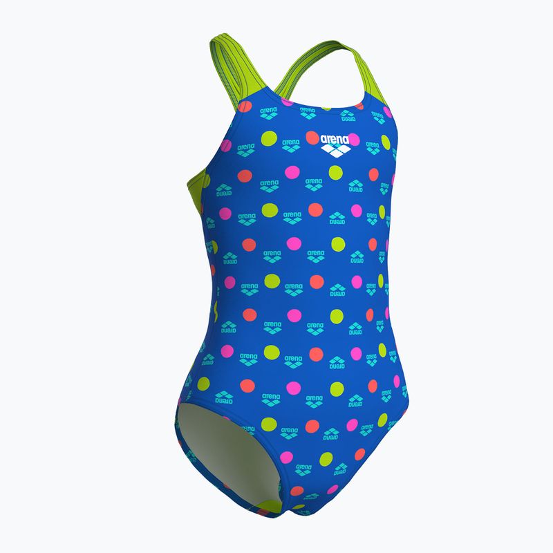 Detské jednodielne plavky arena Multiple Dot Swim Pro Back multi blue/artic lime 3