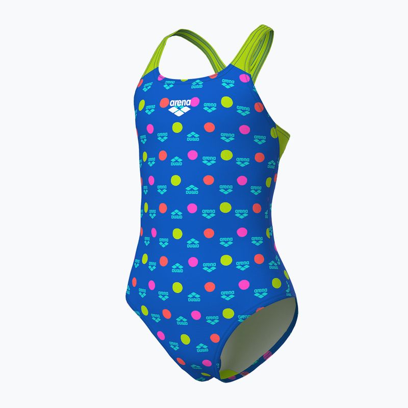 Detské jednodielne plavky arena Multiple Dot Swim Pro Back multi blue/artic lime 4