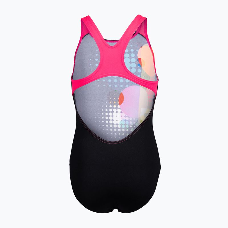 Detské jednodielne plavky arena Dots Swim Pro Back black multi/black/shocking pink 2