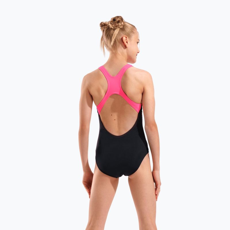 Detské jednodielne plavky arena Dots Swim Pro Back black multi/black/shocking pink 7