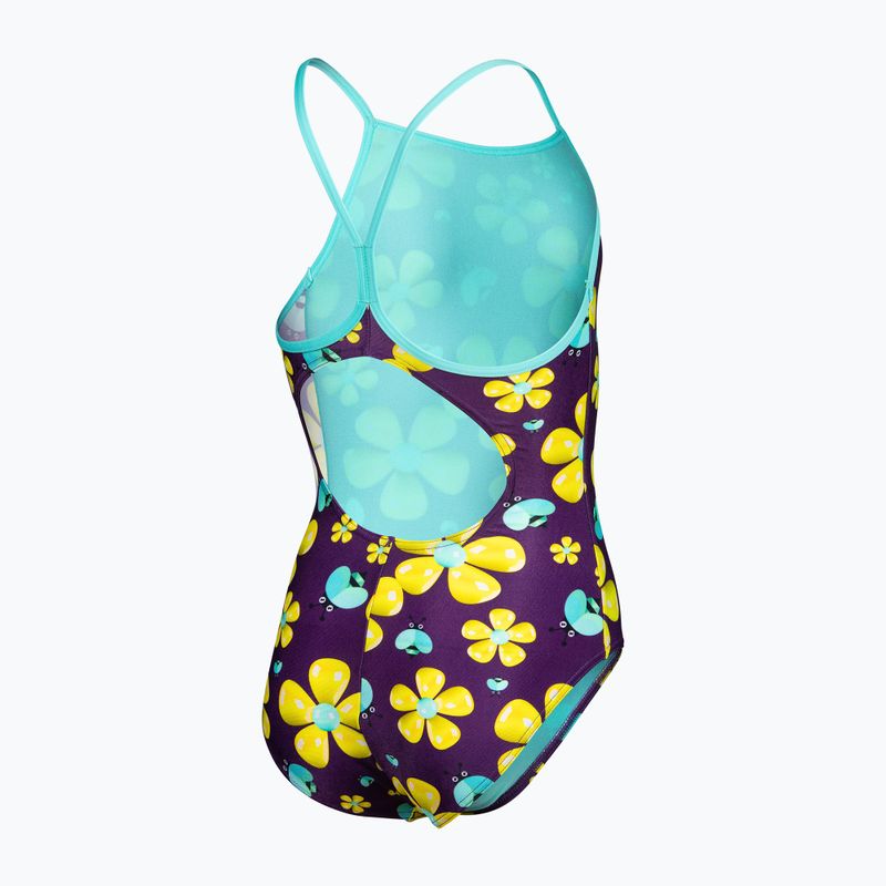 Detské jednodielne plavky arena Spring Lightdrop Back plum multi/water 4