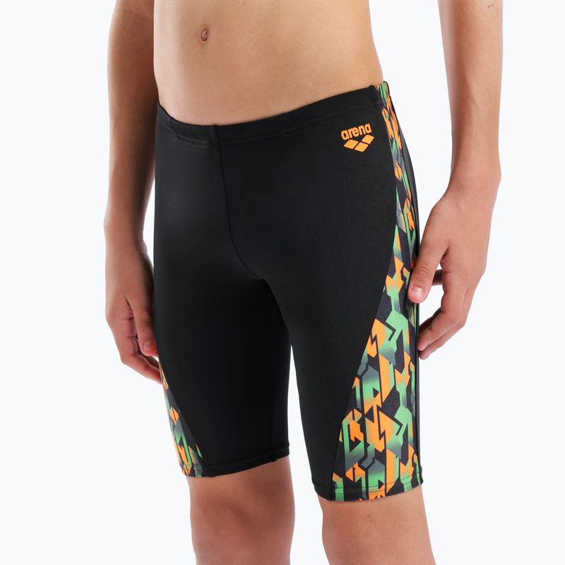 Detské plavky jammery arena Print Swim black/orange multi 8