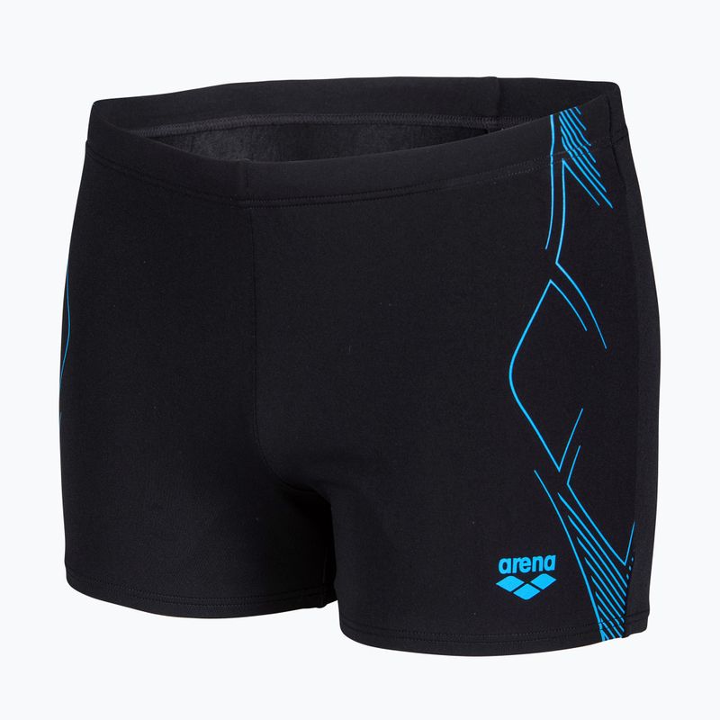 Pánske plavecké boxerky arena Graphic Swim Short black/turquoise 3