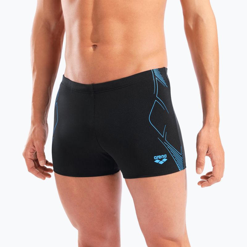 Pánske plavecké boxerky arena Graphic Swim Short black/turquoise 8