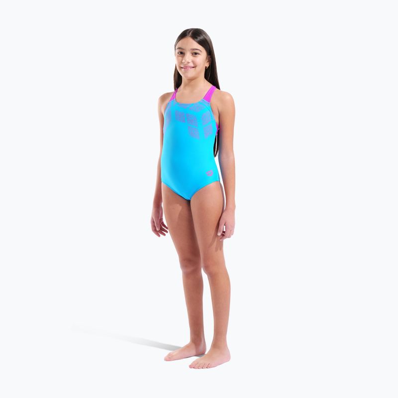 Detské jednodielne plavky arena Kikko Swim Pro Back turquoise/very fuchsia 6