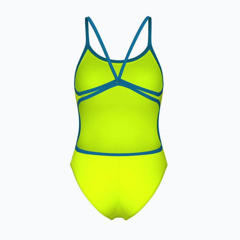 Dámske jednodielne plavky Arena Lace Back Solid artic lime/blue cosmo 2