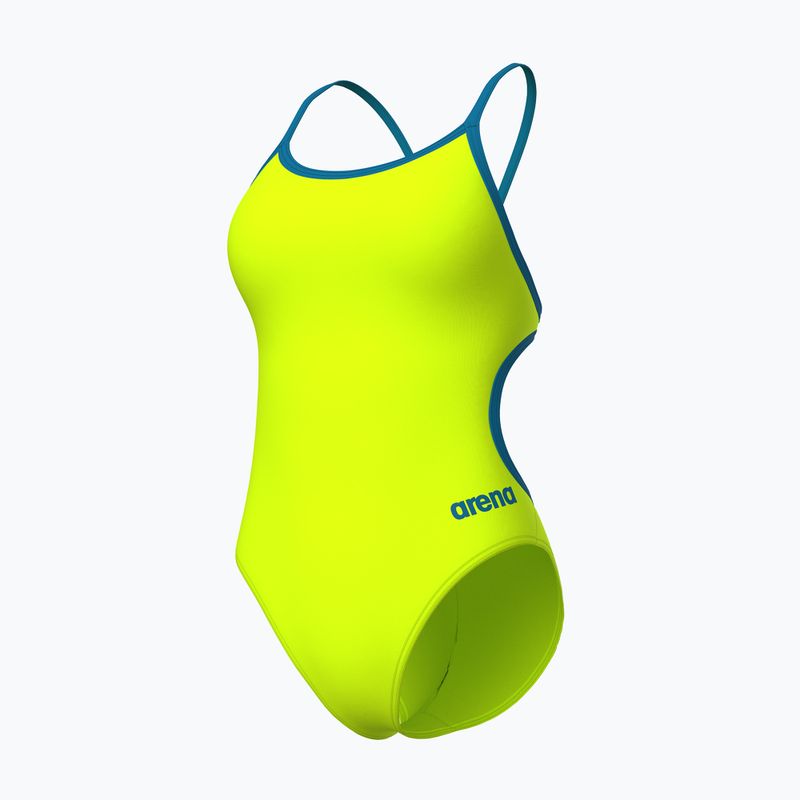 Dámske jednodielne plavky Arena Lace Back Solid artic lime/blue cosmo 3