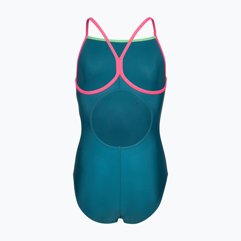 Detské jednodielne plavky arena Light Drop Solid deep teel/shocking pink/verbena 2
