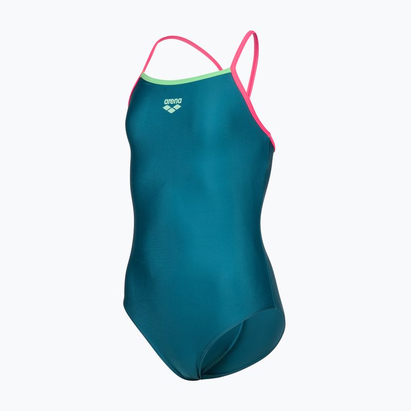 Detské jednodielne plavky arena Light Drop Solid deep teel/shocking pink/verbena 3