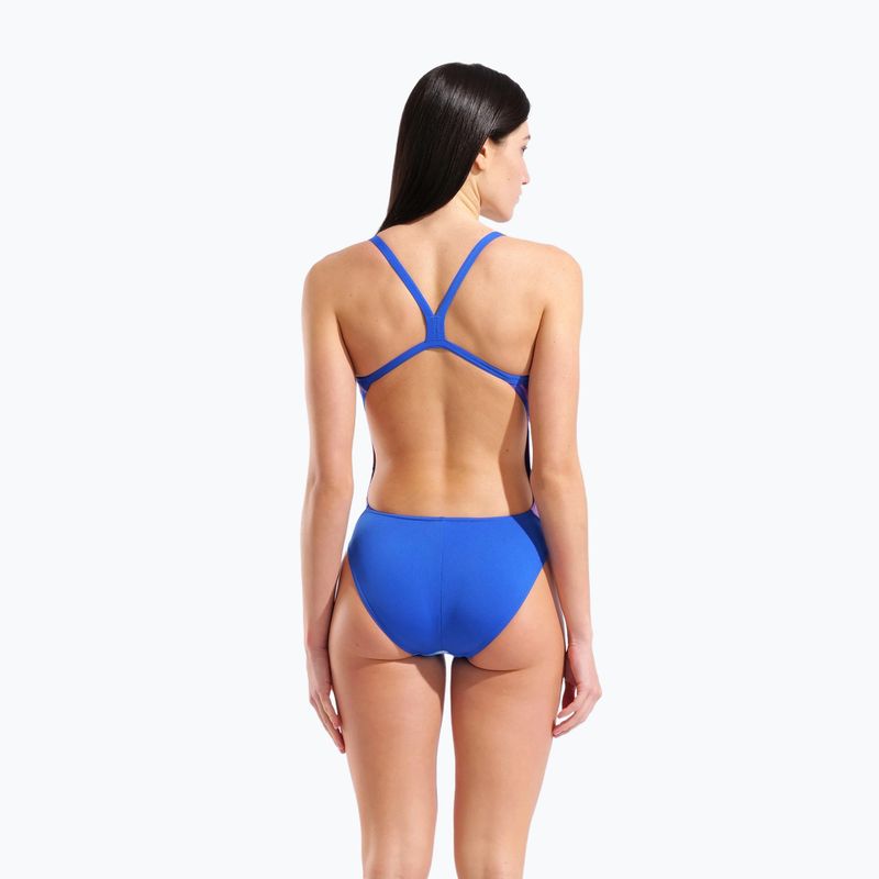 Dámske jednodielne plavky arena Earth Challange Back neon blue multi/neon blue/neon blue 3