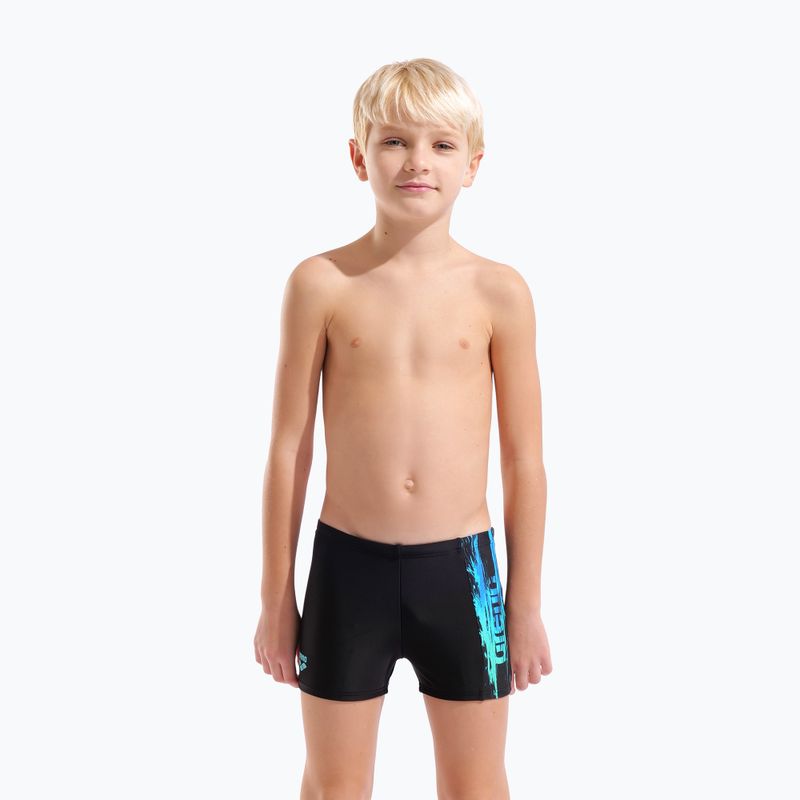 Chlapčenské plavecké boxerky arena Loud Swim Short black/black multi 5