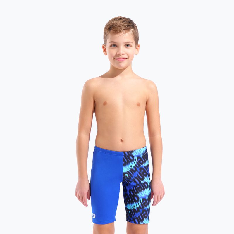 Detské plavky jammer arena Crowded Swim Jammer neon blue/neon blue multi 5