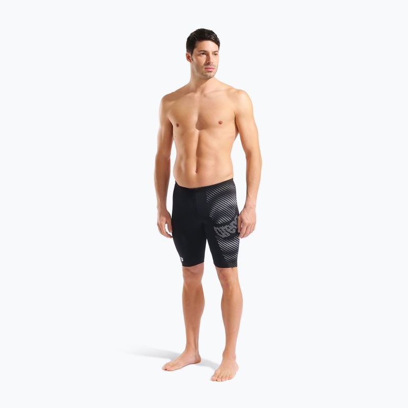 Pánske plavky jammery arena Distortion Swim Jammer black/white 2