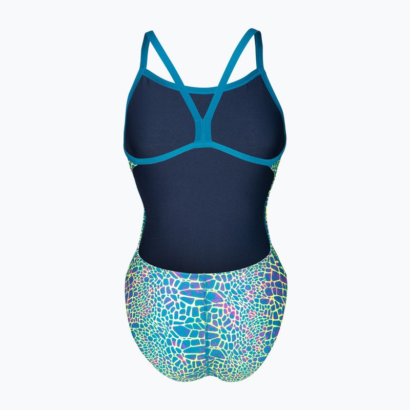 Dámske jednodielne plavky arena Snake Skin Challenge blue cosmo multi/blue cosmo 2