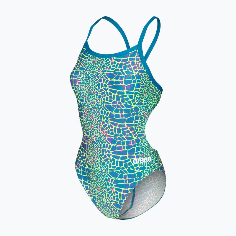 Dámske jednodielne plavky arena Snake Skin Challenge blue cosmo multi/blue cosmo 3