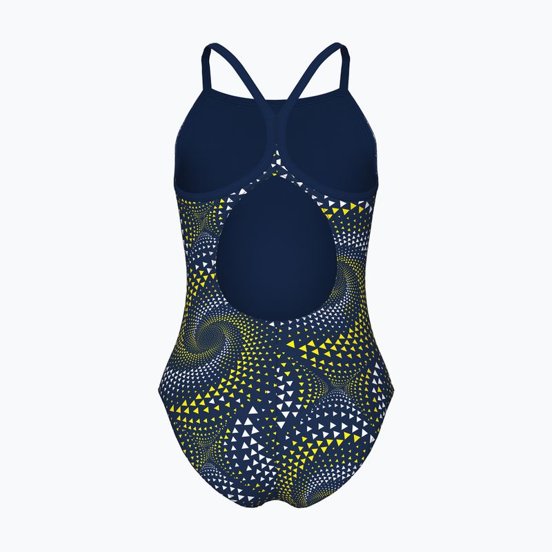 Detské jednodielne plavky arena Fireflow Lightdrop Back navy/team navy yellow 2