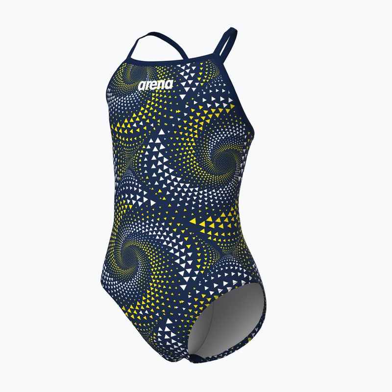 Detské jednodielne plavky arena Fireflow Lightdrop Back navy/team navy yellow 3
