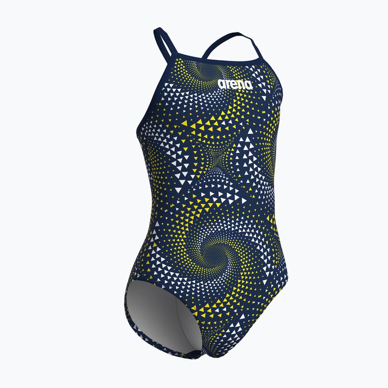 Detské jednodielne plavky arena Fireflow Lightdrop Back navy/team navy yellow 4