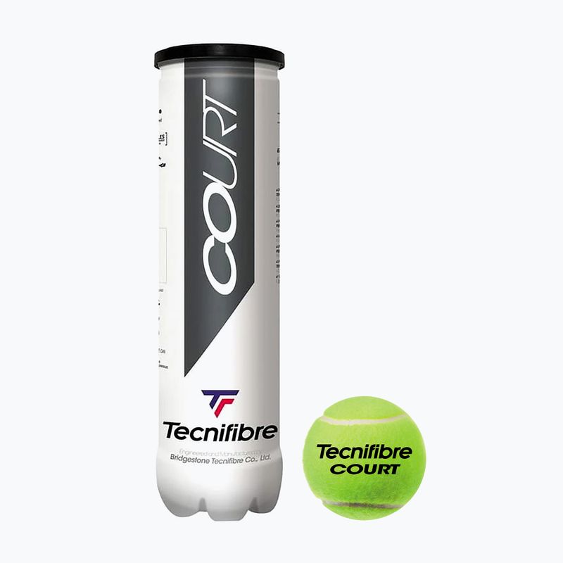 Tenisové loptičky Tecnifibre Court 4 x 36 plechoviek žlté 6COUR364N