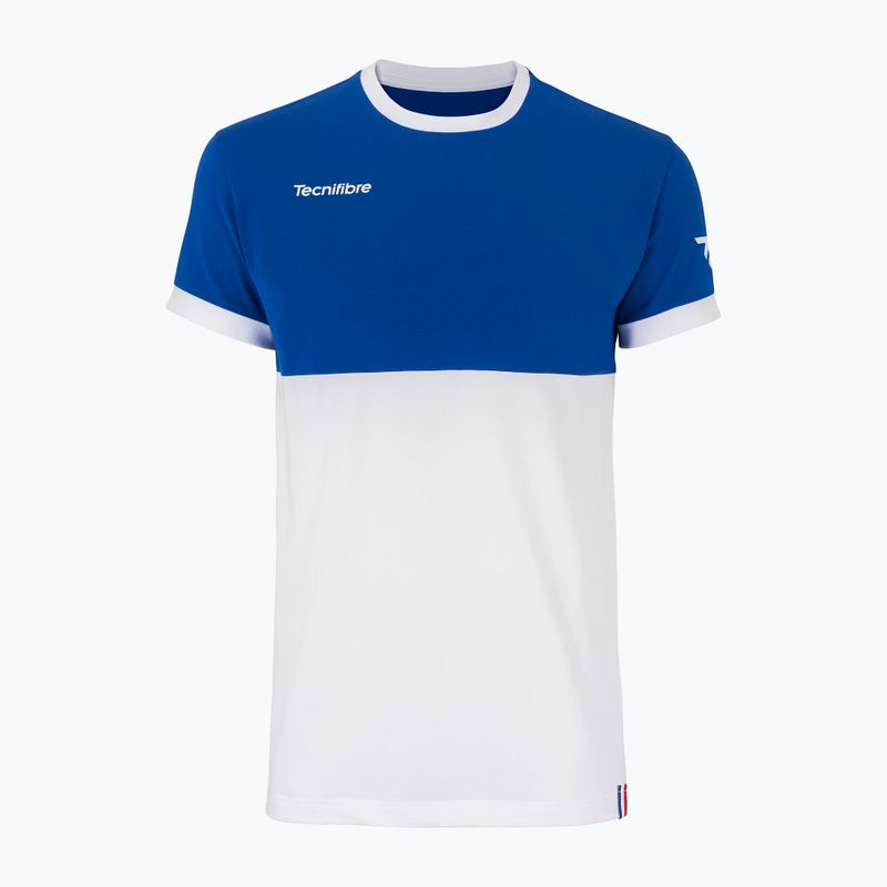 Pánske tenisové tričko Tecnifibre F1 Stretch modro-biele 22F1ST