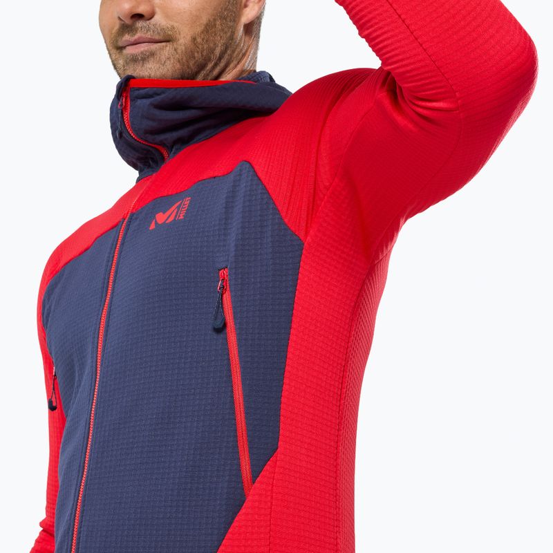 Pánska mikina Millet Fusion Grid Hoodie red 4