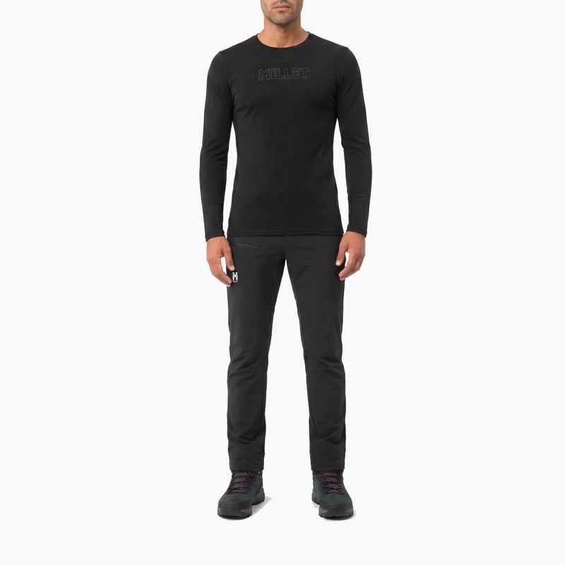 Pánske trekové tričko longsleeve Millet Ubic Wool LS Pullover black 2