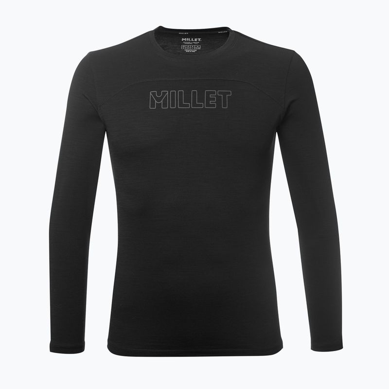 Pánske trekové tričko longsleeve Millet Ubic Wool LS Pullover black 3