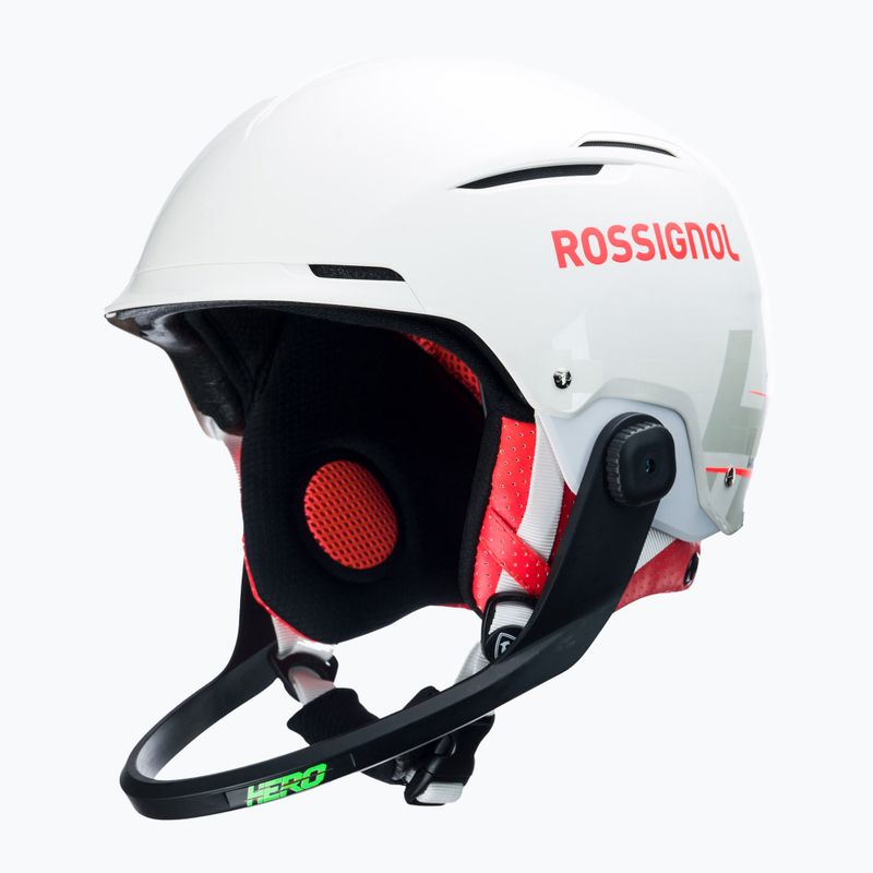 Lyžiarska prilba Rossignol Hero Slalom Impacts + Chinguard biela 6