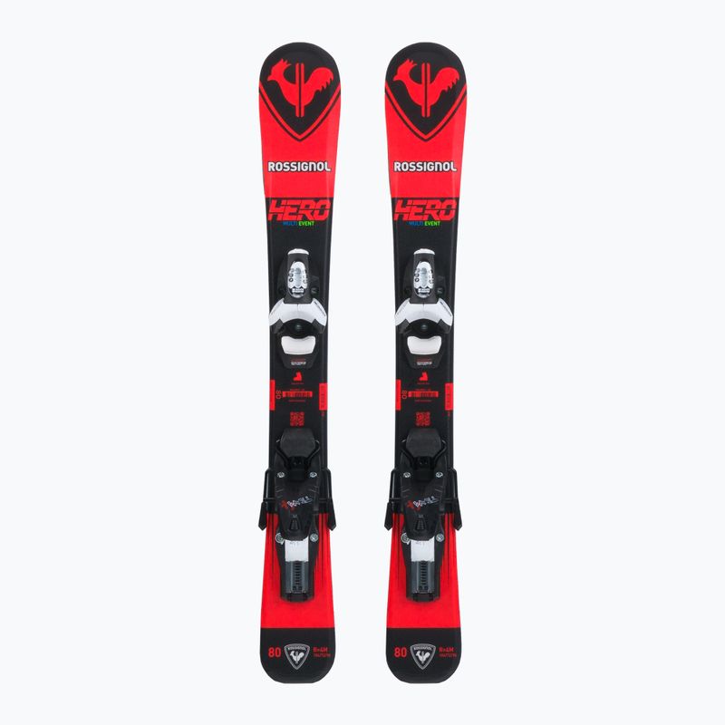 Detské zjazdové lyže Rossignol Hero Pro + Team 4 GW Black Bulk red